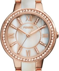 Watch with Crystal Accents and Adjustable Stainless Steel Bracelet Band