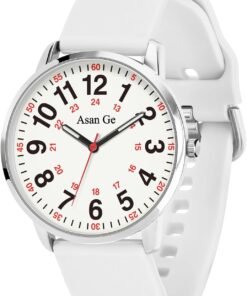 Professionals Students Women Men Waterproof Watch 24 Hour Time  Easy to Read Dial with Second Hand