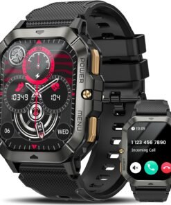 Smart Watches for Men 2.02” Fitness  Waterproof Fitness Tracker with Blood Pressure/Heart Rate/Sleep