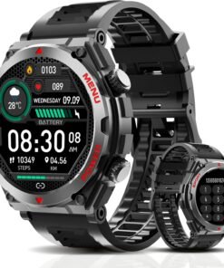 1.52-Inch Touch Screen  Smartwatch with Text and Call for Men and Women(Black)